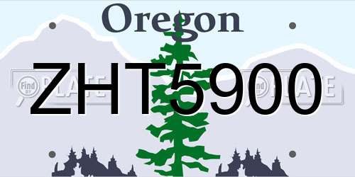 ZHT5900 Oregon License Plate