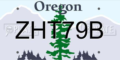 ZHT79B Oregon License Plate