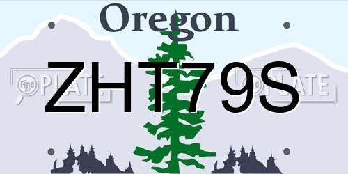 ZHT79S Oregon License Plate