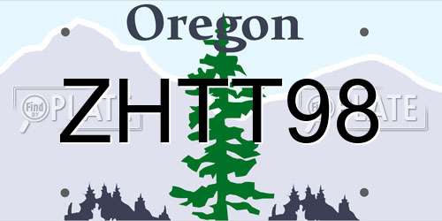 ZHTT98 Oregon License Plate