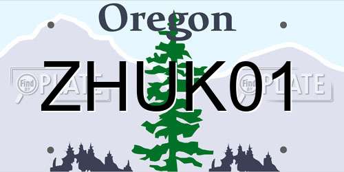 ZHUK01 Oregon License Plate