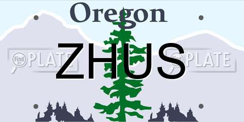 ZHUS Oregon License Plate
