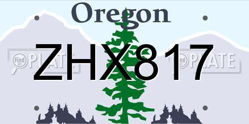 ZHX817 Oregon License Plate