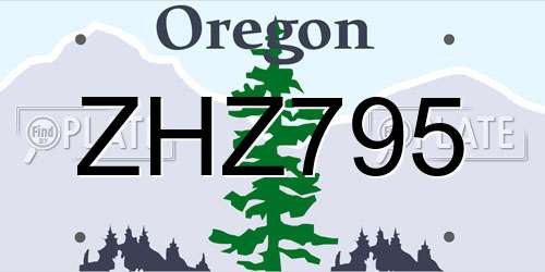 ZHZ795 Oregon License Plate