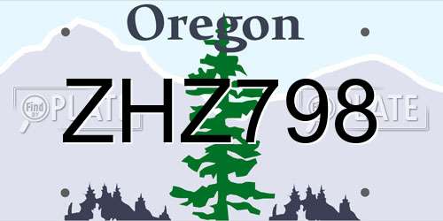 ZHZ798 Oregon License Plate