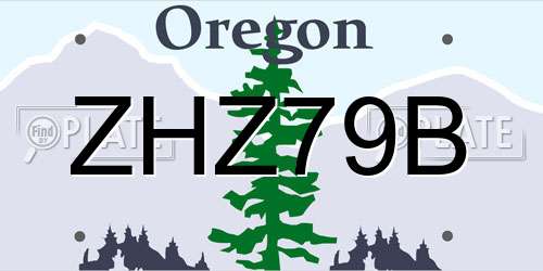 ZHZ79B Oregon License Plate