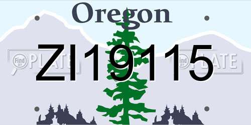 ZI19115 Oregon License Plate
