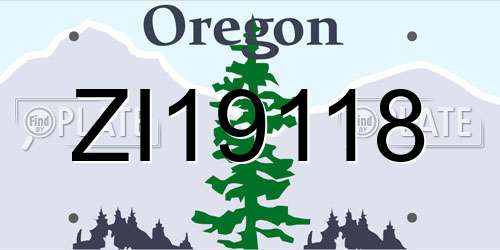 ZI19118 Oregon License Plate