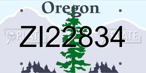 ZI22834 Oregon License Plate