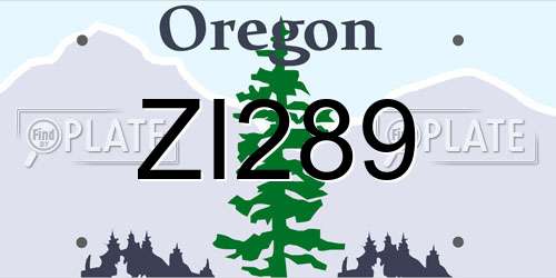 ZI289 Oregon License Plate