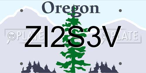 ZI2S3V Oregon License Plate