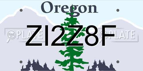 ZI2Z8F Oregon License Plate