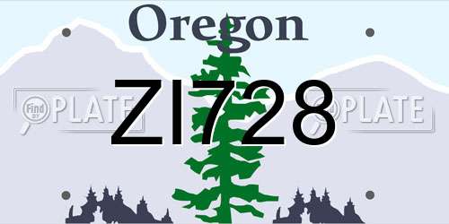 ZI728 Oregon License Plate