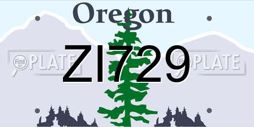 ZI729 Oregon License Plate