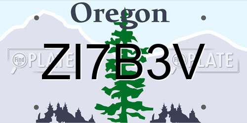 ZI7B3V Oregon License Plate