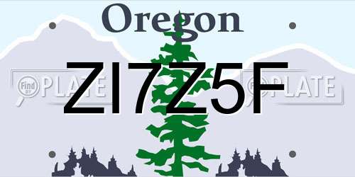 ZI7Z5F Oregon License Plate