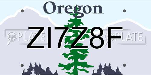 ZI7Z8F Oregon License Plate