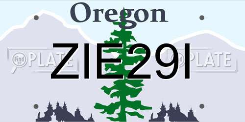 ZIE29I Oregon License Plate