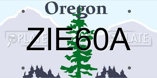 ZIE60A Oregon License Plate