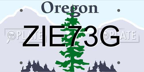 ZIE73G Oregon License Plate