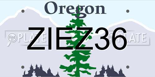 ZIEZ36 Oregon License Plate