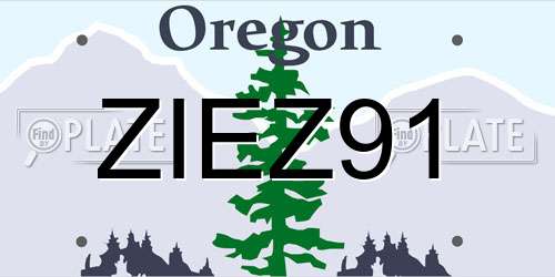 ZIEZ91 Oregon License Plate