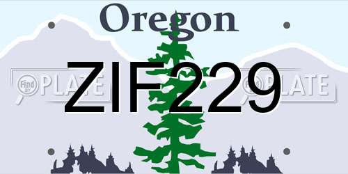 ZIF229 Oregon License Plate
