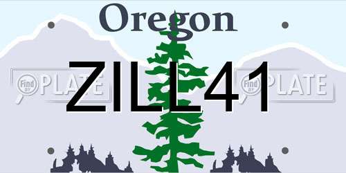 ZILL41 Oregon License Plate