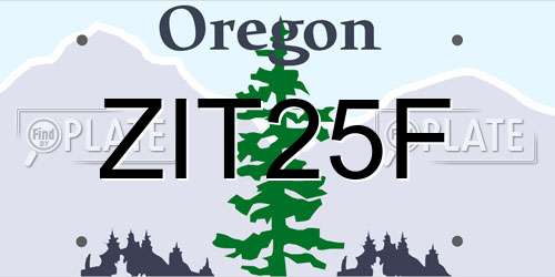 ZIT25F Oregon License Plate