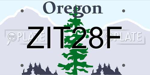 ZIT28F Oregon License Plate