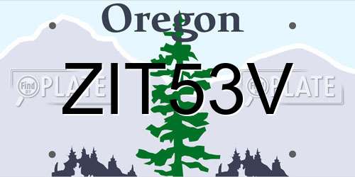 ZIT53V Oregon License Plate