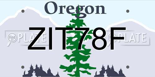ZIT78F Oregon License Plate
