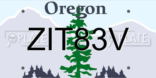 ZIT83V Oregon License Plate