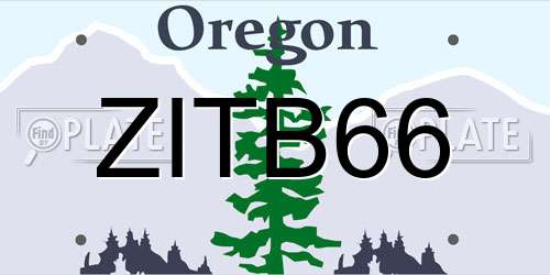 ZITB66 Oregon License Plate