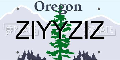 ZIYYZIZ Oregon License Plate