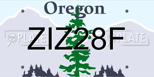 ZIZ28F Oregon License Plate