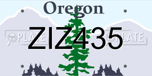 ZIZ435 Oregon License Plate