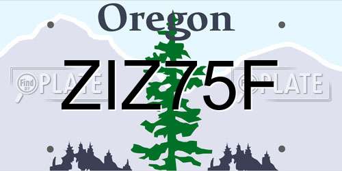 ZIZ75F Oregon License Plate
