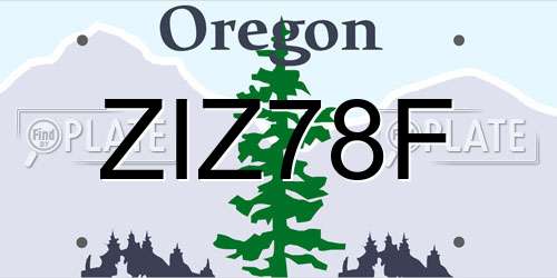 ZIZ78F Oregon License Plate