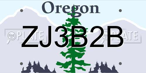 ZJ3B2B Oregon License Plate