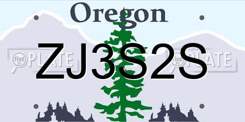 ZJ3S2S Oregon License Plate