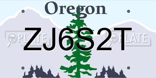 ZJ6S2T Oregon License Plate