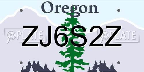 ZJ6S2Z Oregon License Plate
