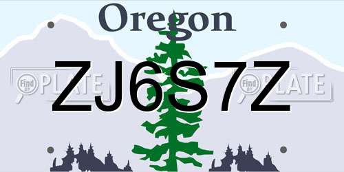 ZJ6S7Z Oregon License Plate