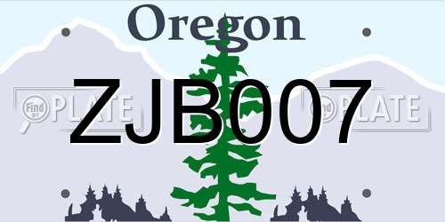 ZJB007 Oregon License Plate