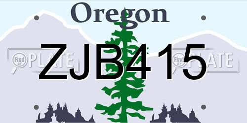 ZJB415 Oregon License Plate