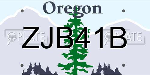ZJB41B Oregon License Plate