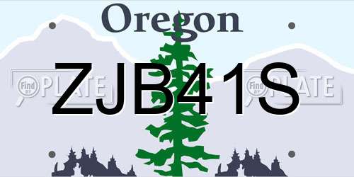 ZJB41S Oregon License Plate