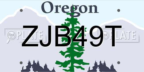 ZJB49T Oregon License Plate