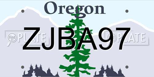 ZJBA97 Oregon License Plate